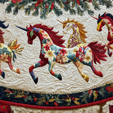 Unicorn Garden Glow | Quilted Christmas Tree Skirt