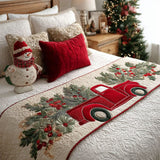 Retro Holiday Wheels | Quilted Bed Runner
