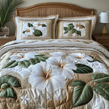 White Hibiscus | 3-Piece Handcrafted Bedding Set