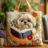 Shih Tzu Books and Flowers | Handcrafted Bag