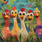 Forest Chickens | Quilted Blanket