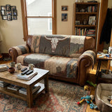 Sagebrush Longhorn Desert | Quilted Sofa Cover