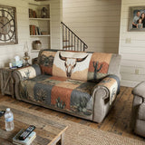 Dustland Quilted Longhorn Western | Quilted Sofa Cover
