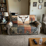 Dustland Quilted Longhorn Western | Quilted Sofa Cover