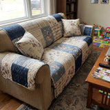 Retro Patchwork Quilted Sofa Throw | Quilted Sofa Cover
