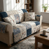 Retro Patchwork Quilted Sofa Throw | Quilted Sofa Cover