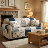 Retro Patchwork Quilted Sofa Throw | Quilted Sofa Cover