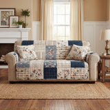 Retro Patchwork Quilted Sofa Throw | Quilted Sofa Cover