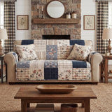 Retro Patchwork Quilted Sofa Throw | Quilted Sofa Cover