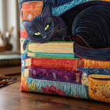 Black Cat Books and Mugs | Handcrafted Bag
