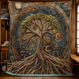Eternal Tree Of Life | Quilted Blanket