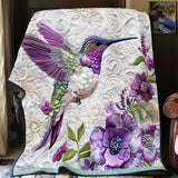 Purple Hummingbird | Quilted Blanket