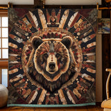 Bear Native American | Quilted Blanket