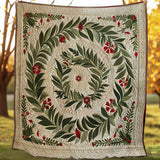Evergreen Wreath | Quilted Blanket
