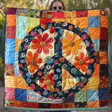Trippy Hippie Sign | Quilted Blanket