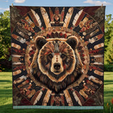 Bear Native American | Quilted Blanket