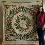 Evergreen Wreath | Quilted Blanket
