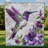 Purple Hummingbird | Quilted Blanket