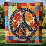 Trippy Hippie Sign | Quilted Blanket