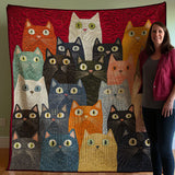 Whimsical Cat | Quilted Blanket