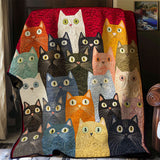 Whimsical Cat | Quilted Blanket
