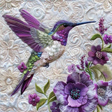 Purple Hummingbird | Quilted Blanket